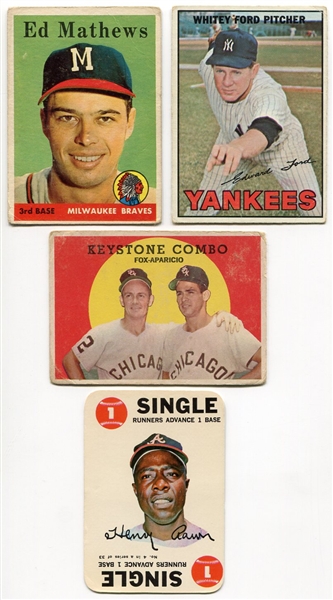 1958-1968 Topps HOFer Lot of 4 Different
