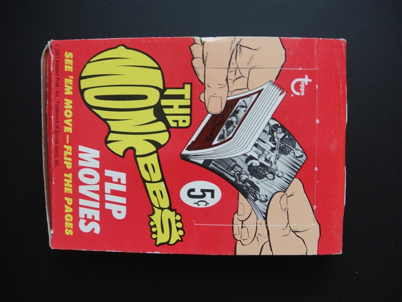 1967 Monkees Flip Movies 5 Cent Wax Box Containing 23 Unopened Packs