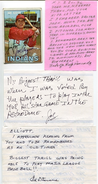 Lot of 18 Autographs Mostly Signed Letters Ex-Major Leaguers