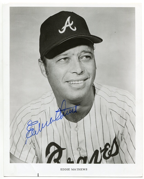Eddie Mathews Autographed 8" x 10" Black & White Photo
