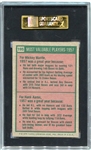 1975 Topps #195 Mantle/Aaron MVP Card SGC 50