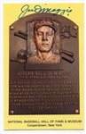 1964-Date Yellow HOF Plaque Joe DiMaggio Autographed