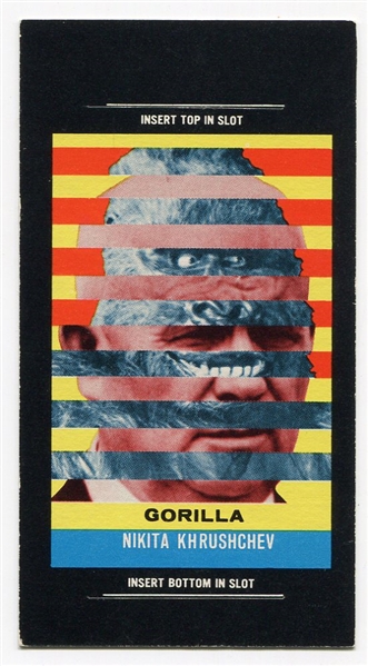 1965 Topps Push Pull #23 Nikita Khrushchev/African Gorilla