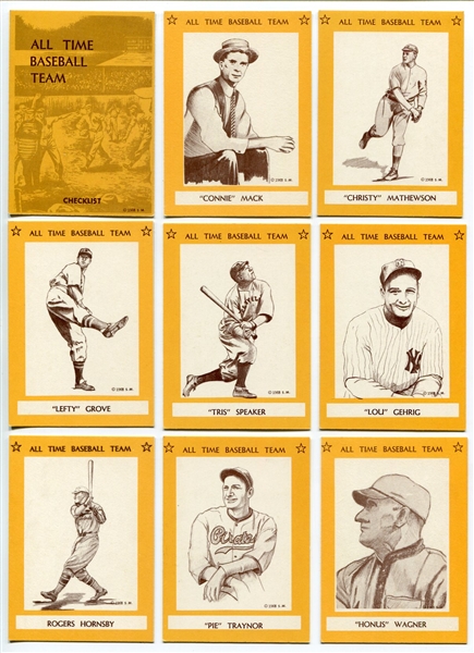 1968 Sports Memorabilia All Time Baseball Team Partial Set 