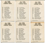 1975 TCMA All Time New York Yankees Complete set of 12