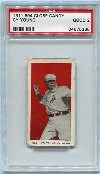 E94 Cy Young Red Background PSA 2