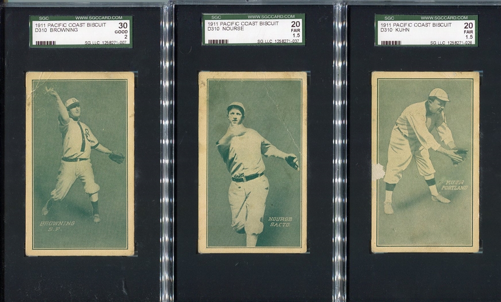 D310 Pacific Coast Biscuit Lot of 7 Different SGC Graded