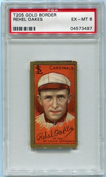 T205 Rebel Oakes St. Louis Cardinals PSA 6