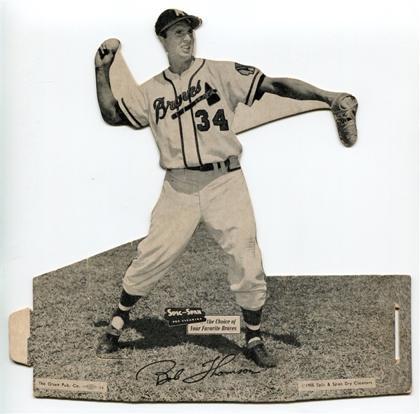1955 Spic and Span Bob Thomson Braves Die-cut