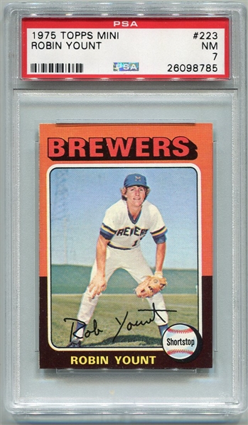 1975 Topps Mini #223 Robin Yount Rookie Card PSA 7