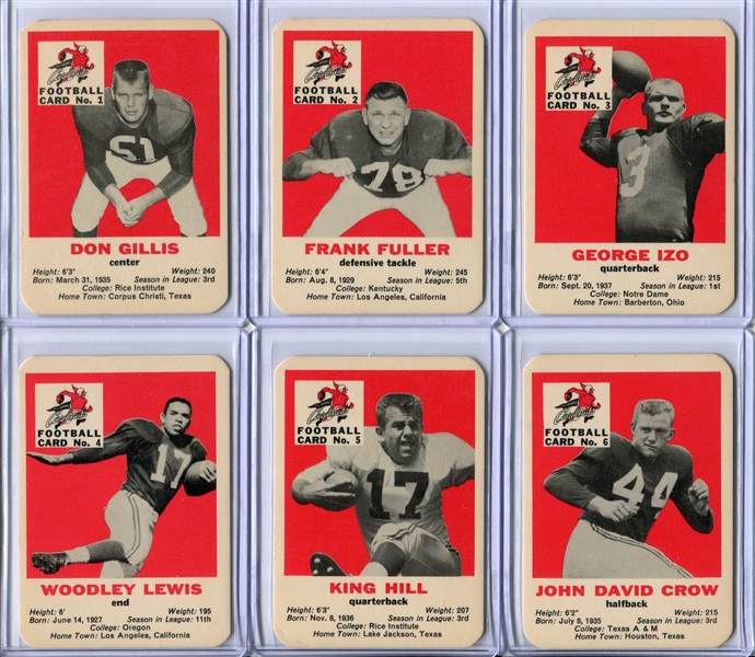 1960 Mayrose St. Louis Football Complete Set of 11 Nrmt+