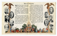 H572 1929 Stevens-Davis Men of America Complete 52 Card Set w/Box & Flyer
