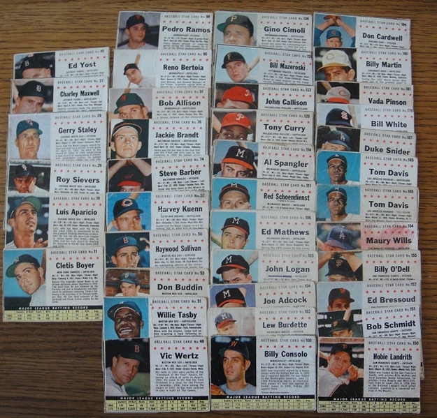 Post Cereal Baseball Card Collection 1961-1963 86 Cards inc. HOFers and SPs