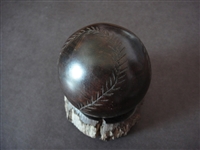Handcarved Walnut Baseball and Stand