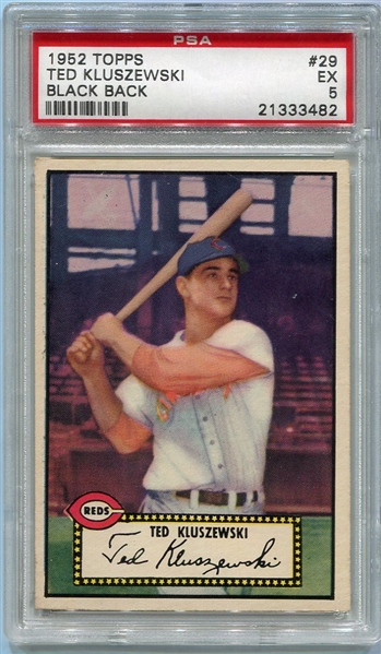 1952 Topps #29 Ted Kluszewski Black Back PSA 5