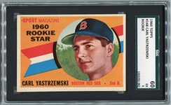 1960 Topps #148 Carl Yastrzemski Rookie Card SGC 60