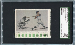 1968 American Oil Mickey Mantle Action Left Side SGC 50