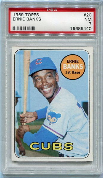 1969 Topps #20 Ernie Banks PSA 7