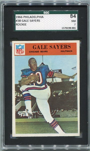 1966 Philadelphia #38 Gale Sayers Rookie Card SGC 84