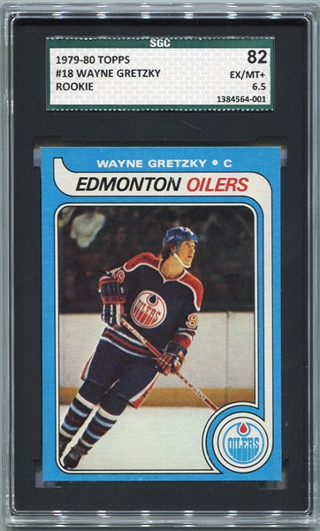 1979-80 Topps #18 Wayne Gretzky Rookie Card SGC 82