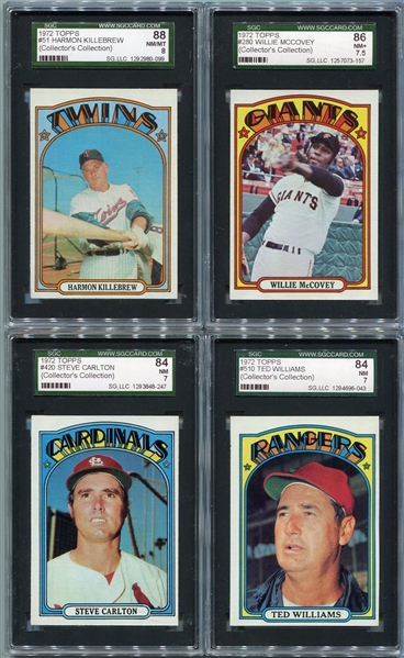 1972 Topps HOFer Lot of 4 Different All SGC Graded 84-88