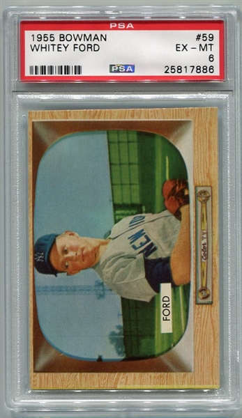1955 Bowman #59 Whitey Ford PSA 6