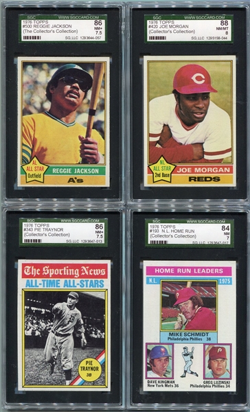 1976 Topps Baseball Lot of 8 SGC Graded 84 - 88 All HOFers