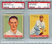 1933 Goudey Lot of Two PSA Graded #55 Malone & #82 Williams