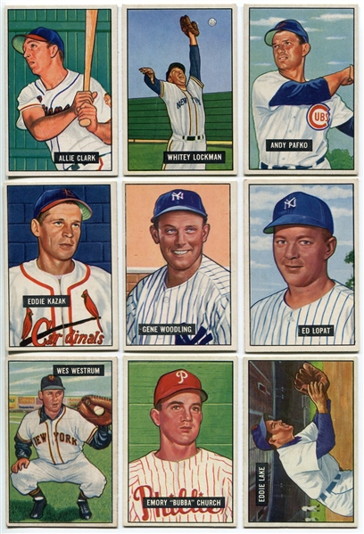 1951 Bowman Baseball Lot of 13 Different Higher Grade Cards