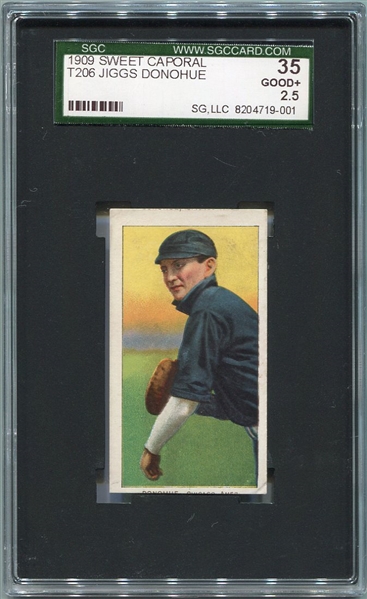 T206 Jiggs Donahue SGC 35 Partial Name Top and Bottom