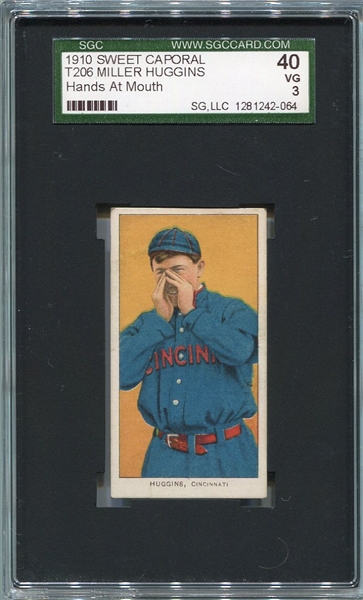 T206 Miller Huggins Hands at Mouth SGC 40