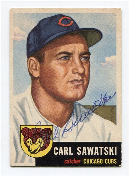 1953 Topps Carl Sawatski Signed Card