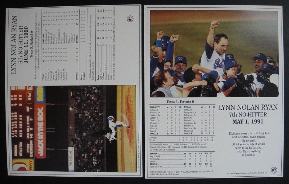1993 TV Sports Mailbag Nolan Ryan Complete 7 Card Set Nrmt