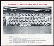 Lot of 6 1950/60's Milwaukee Braves Team Photos plus 1954 (Kodak Copy)