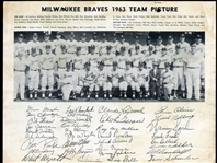 Lot of 6 1950/60's Milwaukee Braves Team Photos plus 1954 (Kodak Copy)