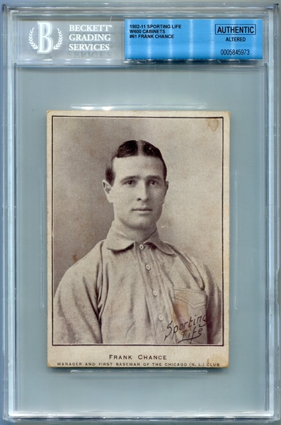 W600 Frank Chance Chicago Cubs BVG Authentic