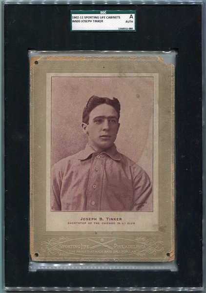 W600 Joseph B. Tinker Chicago Cubs SGC AUTH