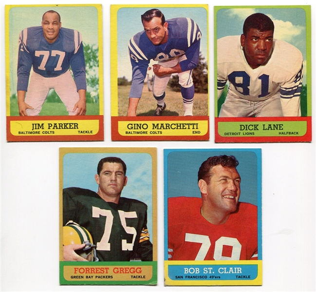 1963 Topps Football Lot of 5 All HOFers