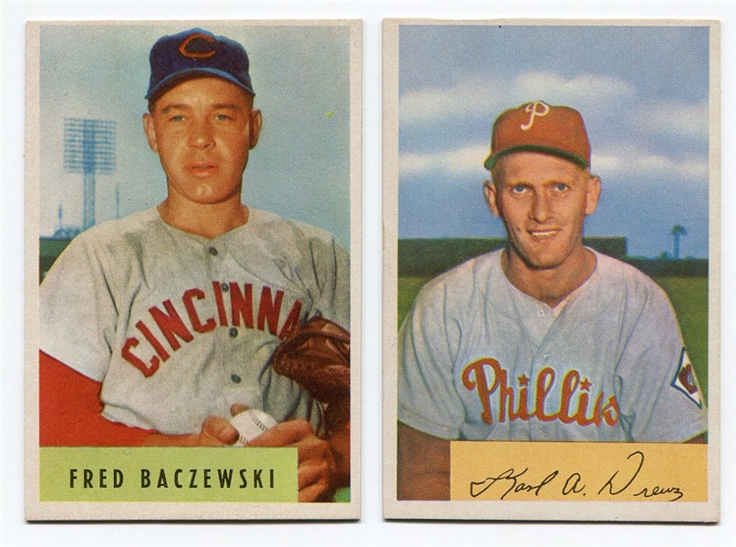 1954 Bowman Baseball #60 Baczewski & # 191 Drews Both NRMT+