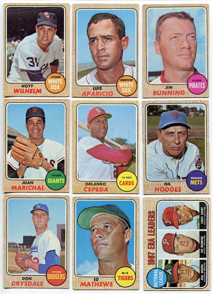 1968 Topps Lot of 18 Mostly Stars/HOFers