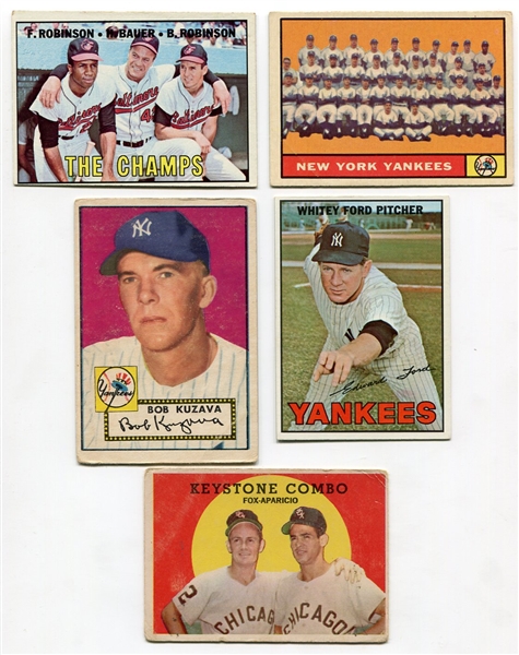1952-1967 Topps 5 Card Lot