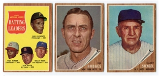1962 Topps Lot of 3 HOFer Cards