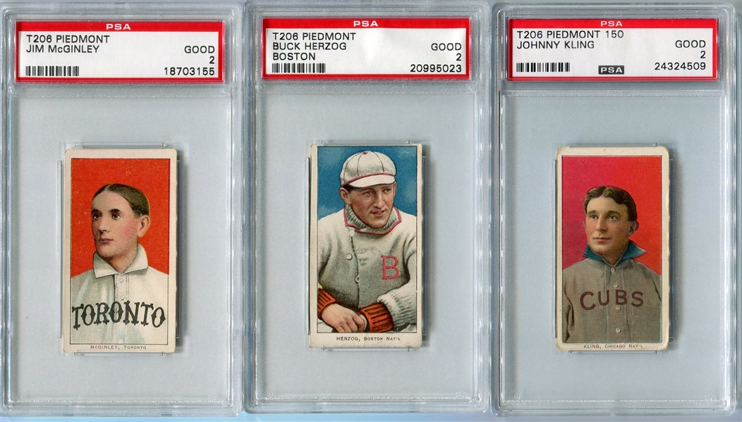 T206 Lot of 3 PSA Graded 2s