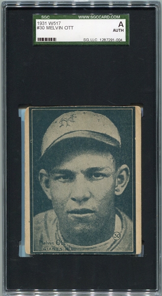 W517 #30 Mel Ott SGC AUTH