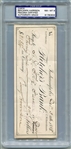 Benjamin Harrison Signed Check PSA/DNA NM-MT 8
