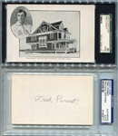 Fred Parent Collection T206 Postcard & Autograph