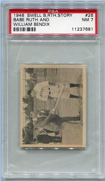 1948 Swell Babe Ruth Story #26 Babe Ruth And William Bendix PSA 7