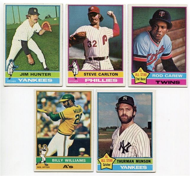 1976 Topps Baseball Lot of 5 Stars/HOFers