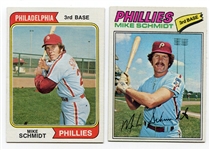 1974 & 1977 Topps Mike Schmidt Cards Nrmt+