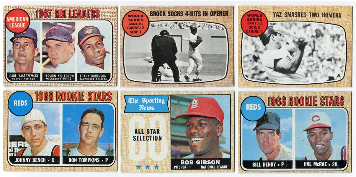1968 Topps Lot of 14 Different w/Many Stars, Bench Rookie, etc
